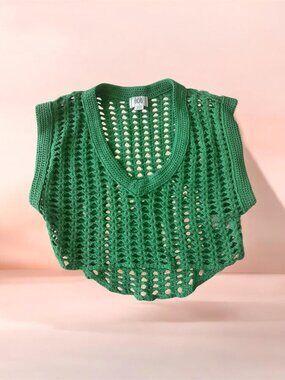 💚 BDG Urban Outfitters Green Crochet Knit Sweater Vest 💚